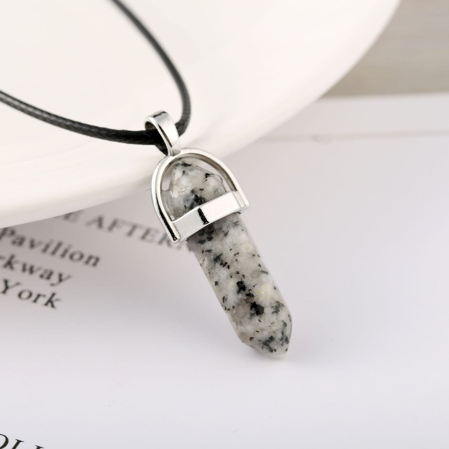 Natural Crystal Bullet Pendant Necklace – Energy & Protection Amulet