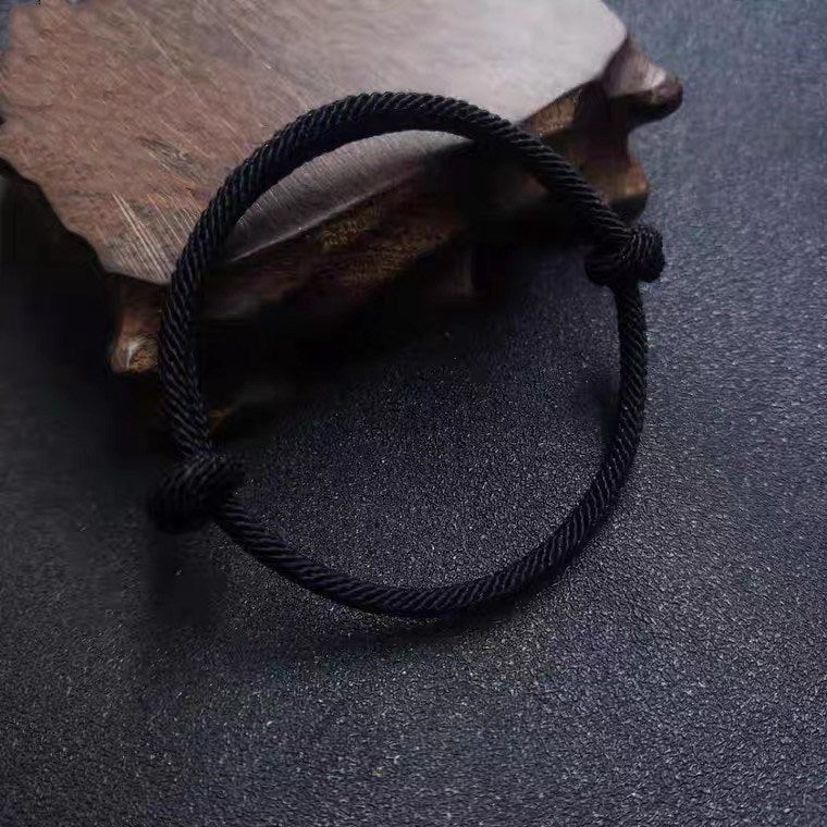 Protection Red & Black Rope Bracelet – Woven Charm for Rituals & Energy Balance