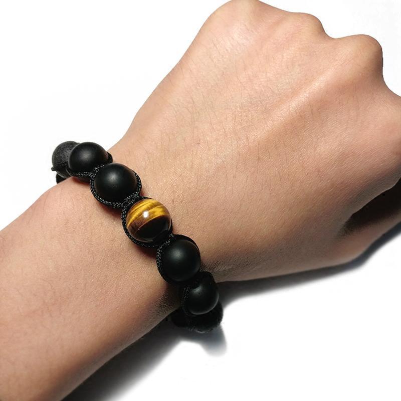 Volcanic Stone & Tiger Eye Energy Bracelet – Strength, Protection & Balance