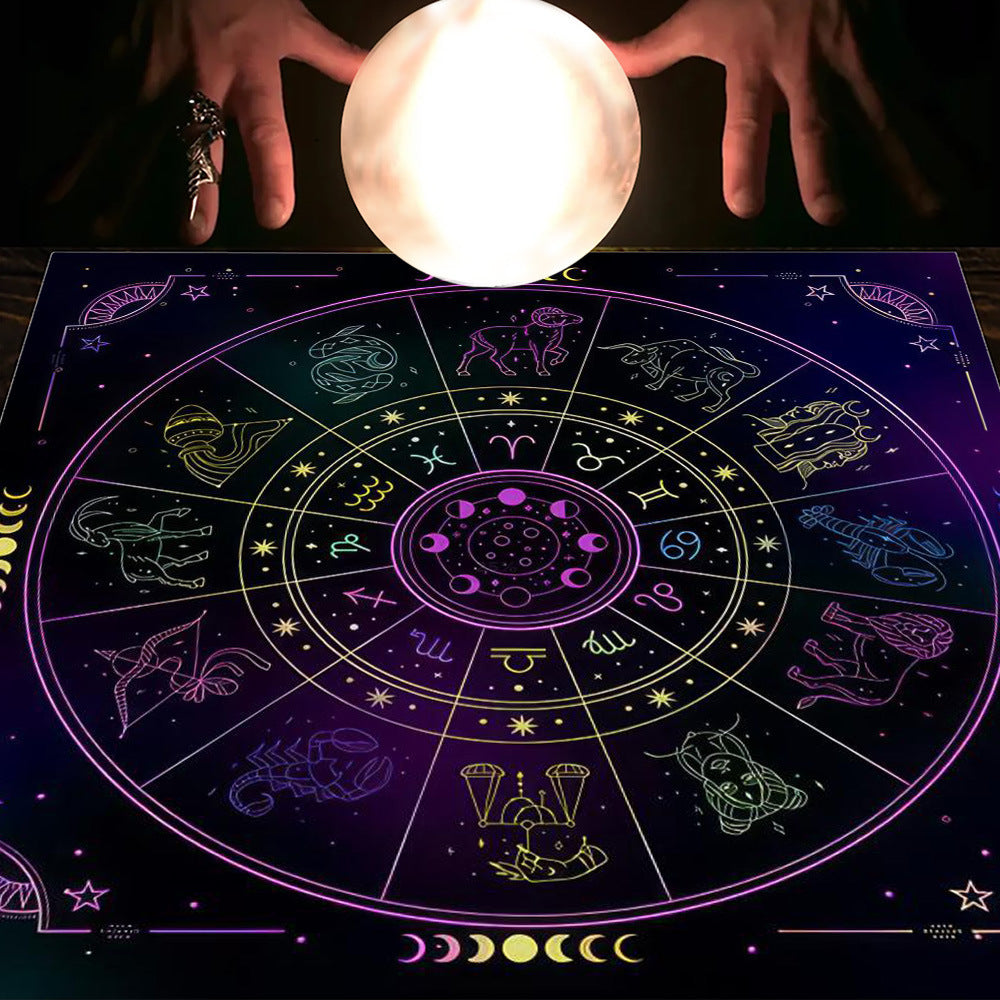 Tarot & Moon Altar Tablecloth – Sacred Divination Cloth for Readings