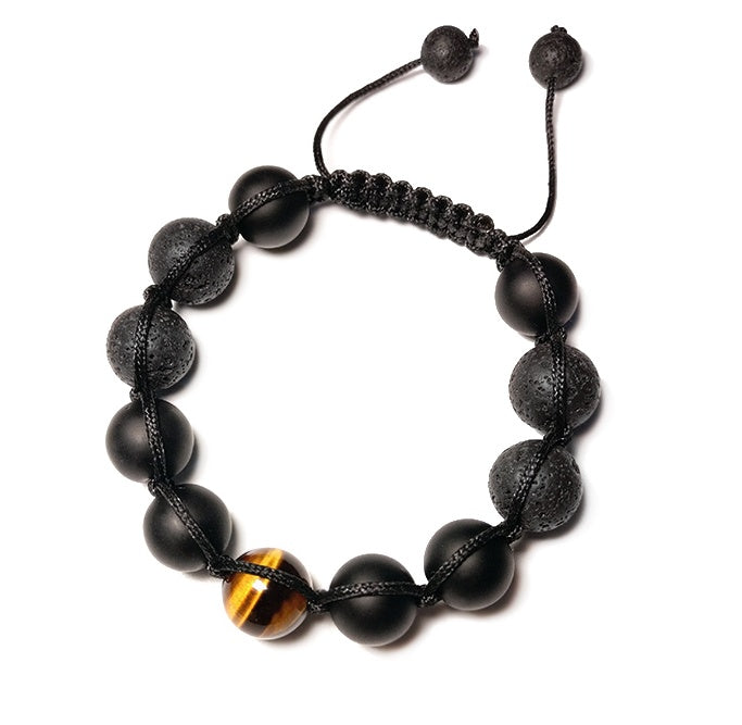 Volcanic Stone & Tiger Eye Energy Bracelet – Strength, Protection & Balance