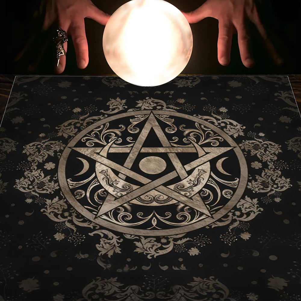 Tarot & Moon Altar Tablecloth – Sacred Divination Cloth for Readings