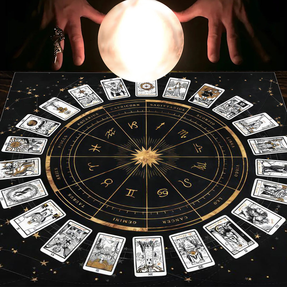 Tarot & Moon Altar Tablecloth – Sacred Divination Cloth for Readings