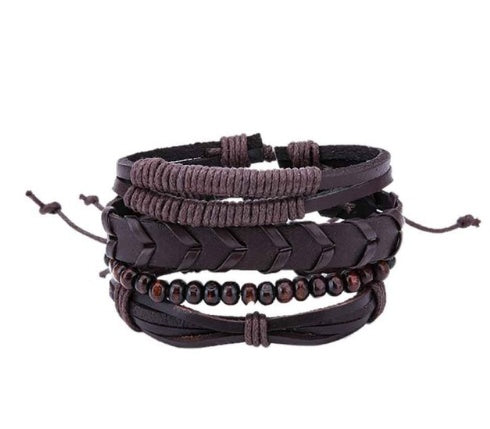 Mystic Protection Leather Bracelet Set – Woven Energies of Strength & Balance