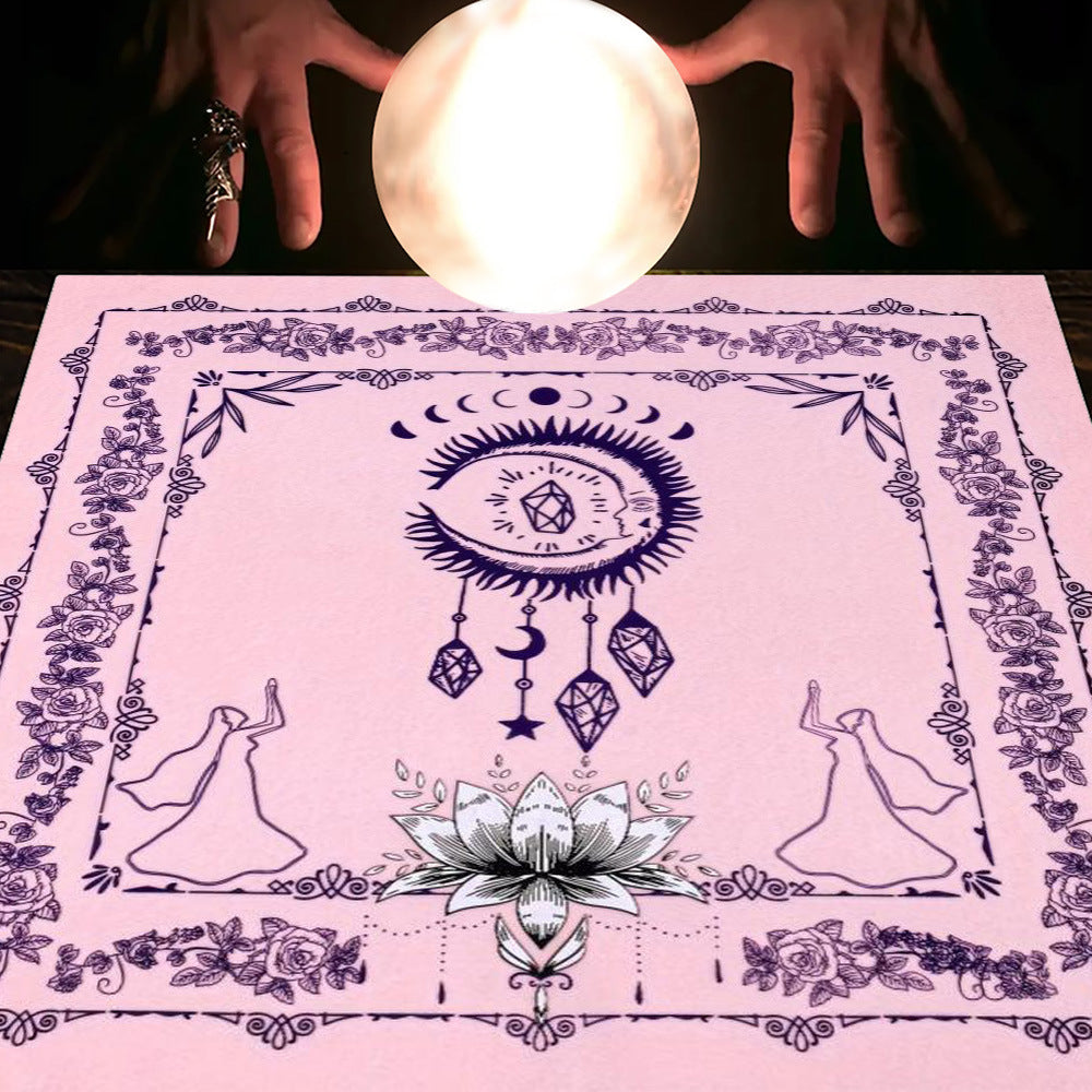 Tarot & Moon Altar Tablecloth – Sacred Divination Cloth for Readings