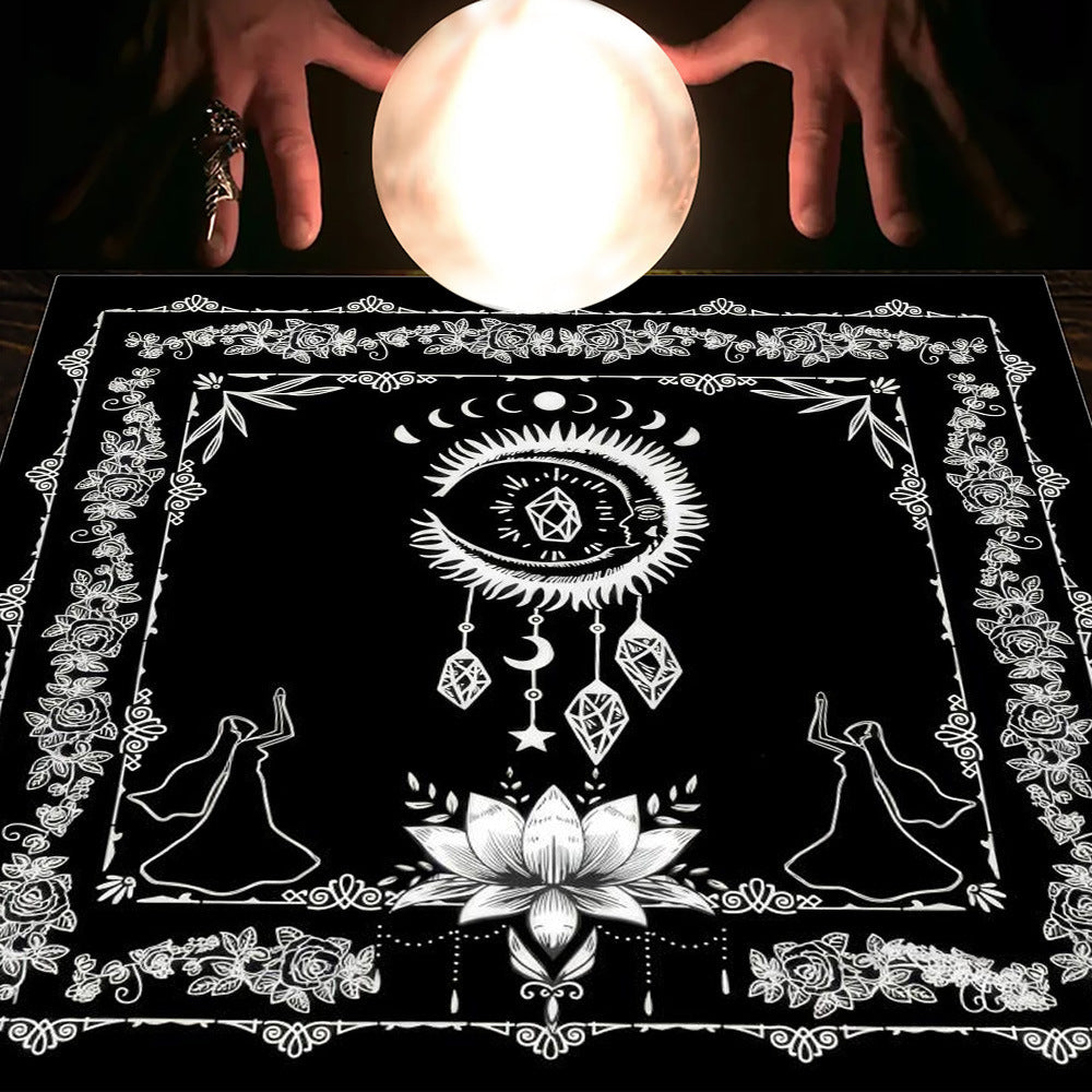 Tarot & Moon Altar Tablecloth – Sacred Divination Cloth for Readings
