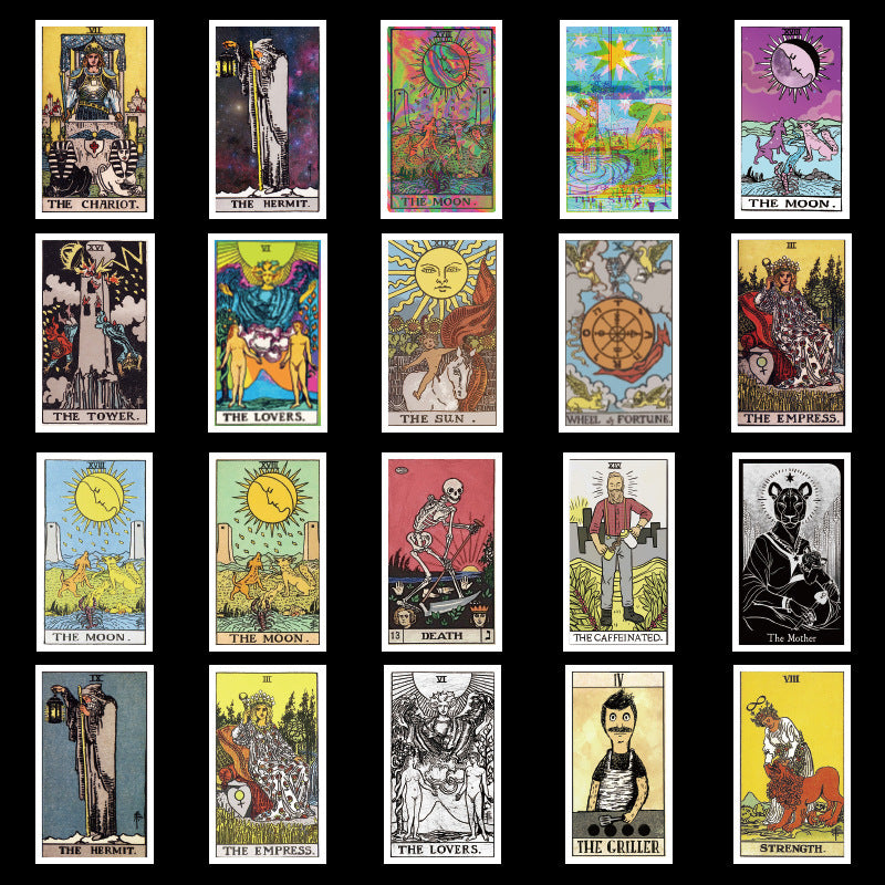 60-Piece Tarot Card Sticker Set – Mystical Divination & Witchcraft Aesthetic