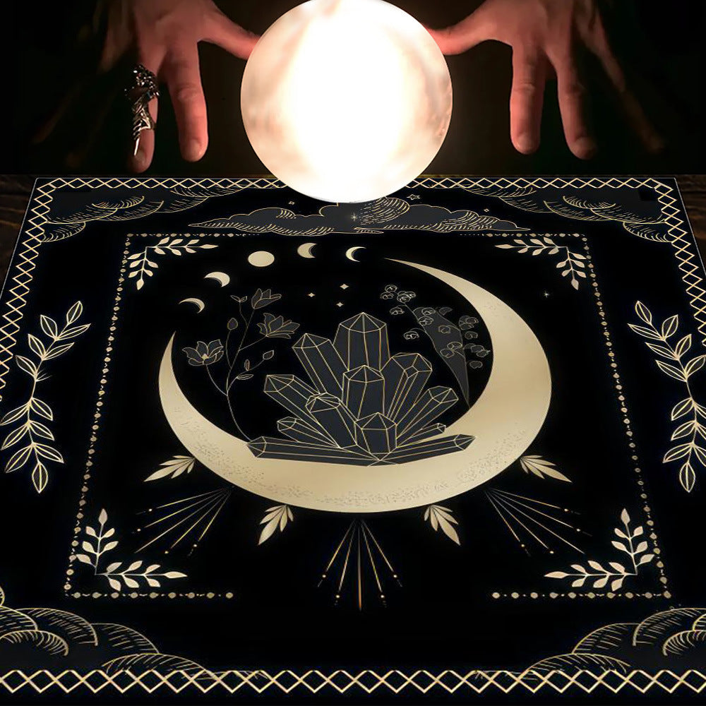 Tarot & Moon Altar Tablecloth – Sacred Divination Cloth for Readings