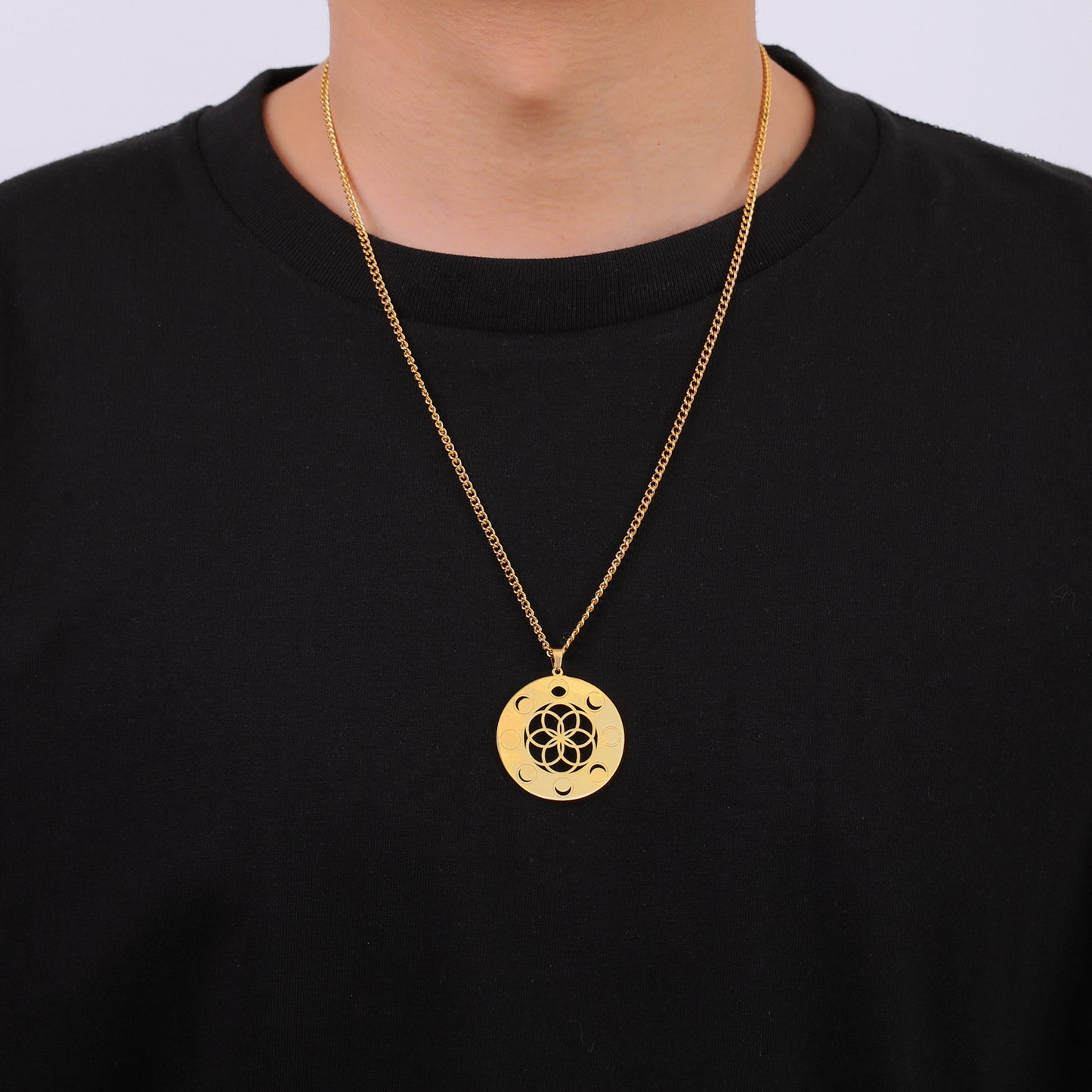 Celestial Harmony Moon Phase Pendant – Cosmic Energy Necklace for Spiritual Awakening