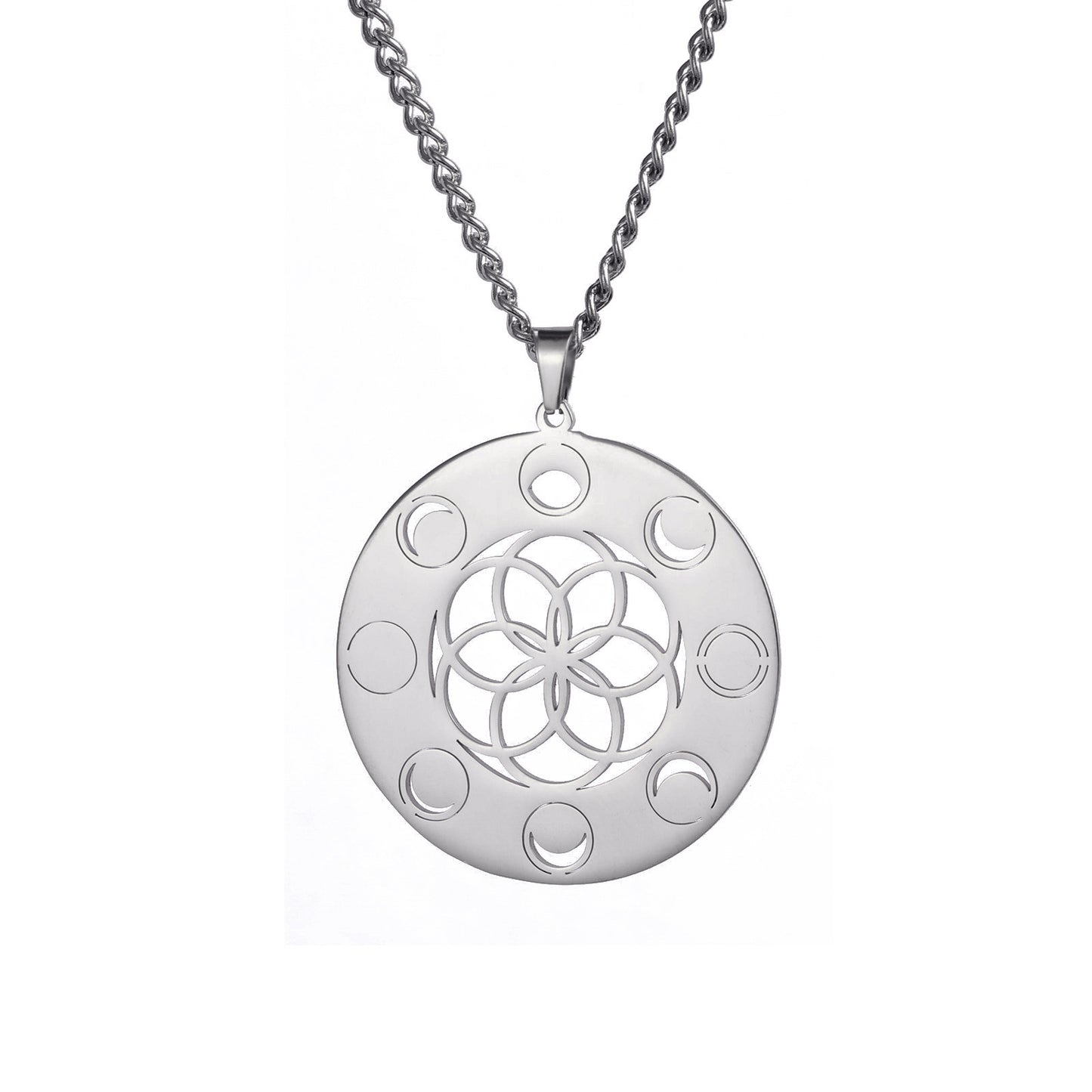 Celestial Harmony Moon Phase Pendant – Cosmic Energy Necklace for Spiritual Awakening