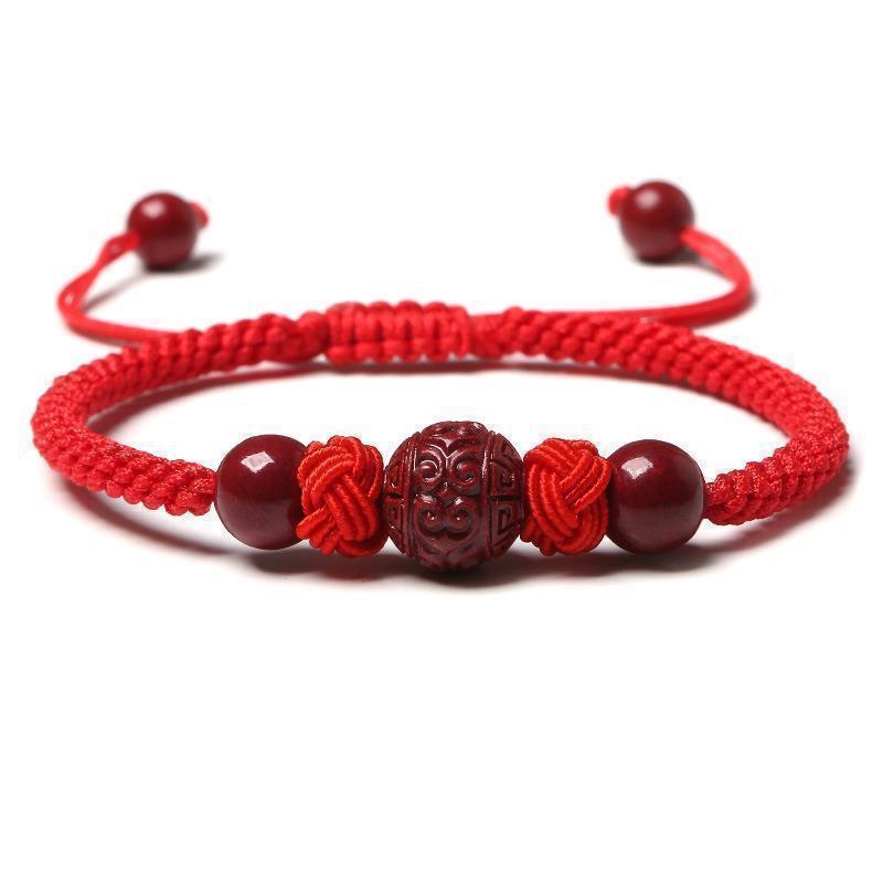 Cinnabar Protection Bracelet – Handwoven Talisman for Luck, Energy, and Spiritual Power