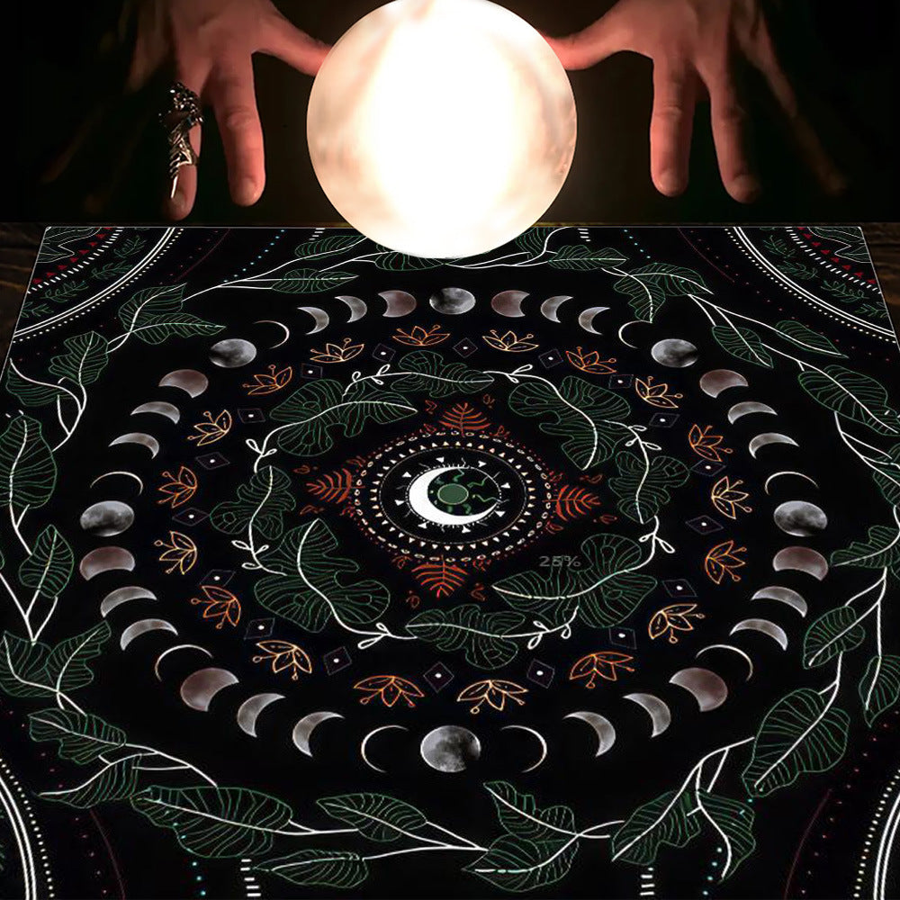 Tarot & Moon Altar Tablecloth – Sacred Divination Cloth for Readings