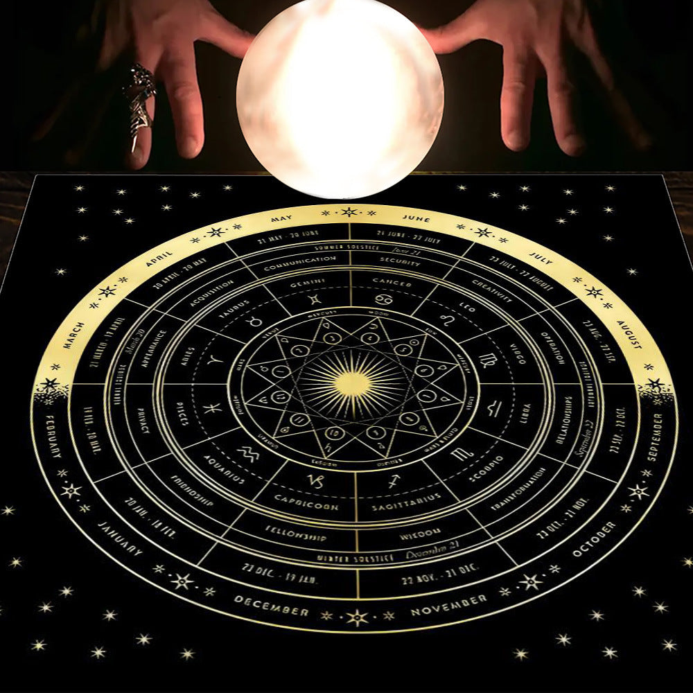 Tarot & Moon Altar Tablecloth – Sacred Divination Cloth for Readings