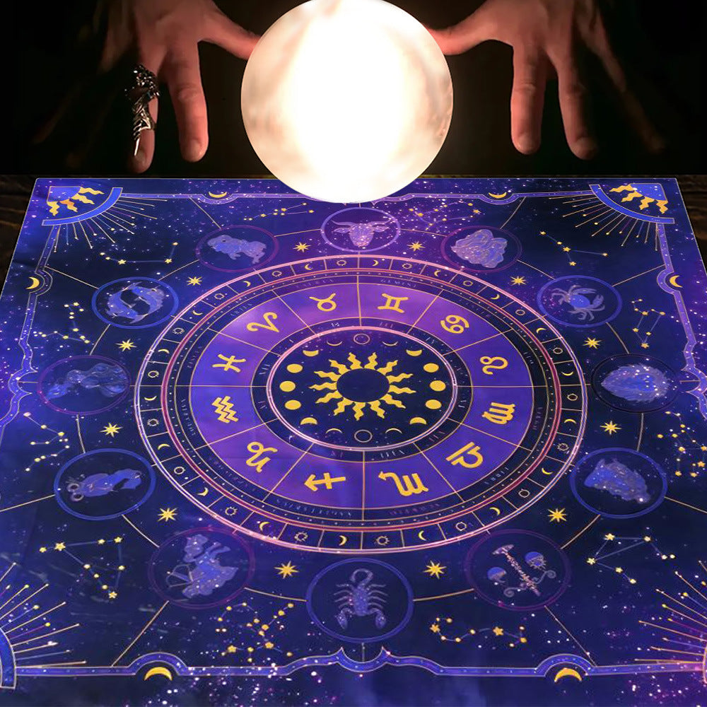 Tarot & Moon Altar Tablecloth – Sacred Divination Cloth for Readings
